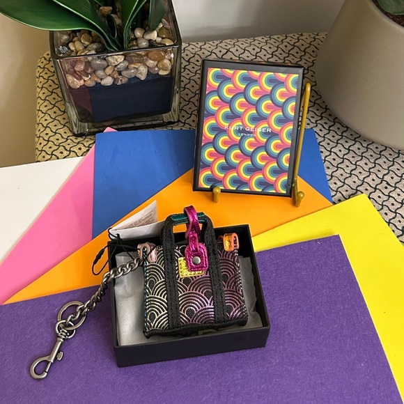 Kurt Geiger (New) Southbank Fabric Keyring or Bag Charm - Picture 7 of 7